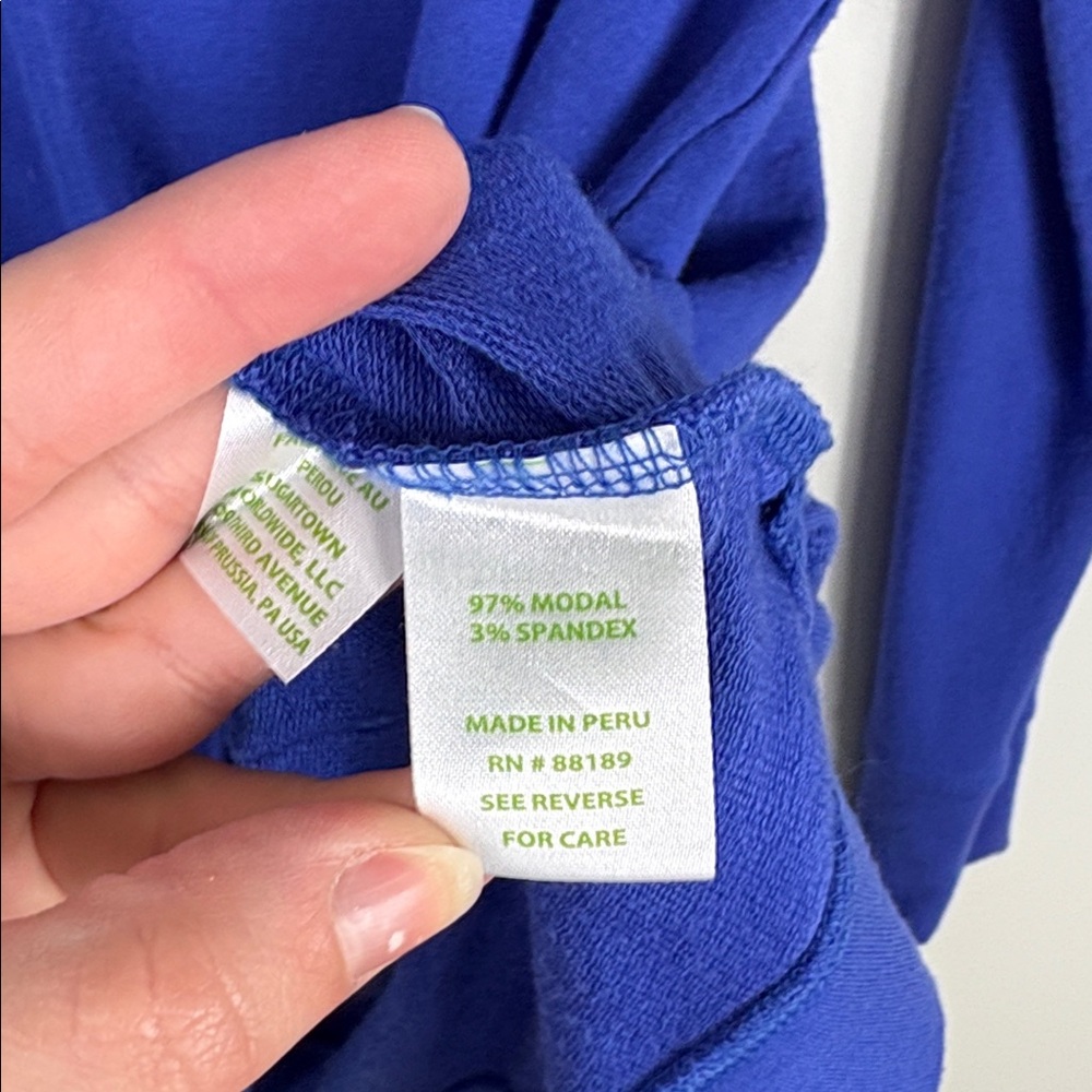 Lilly Pulitzer Luxletic Cassi Popover Sweatshirt Women’s Size Large Corsica Blue - Picture 6 of 8